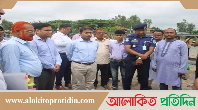 মেঘনার ভাঙ্গন পরিদর্শন করেন জেলা প্রশাসক
