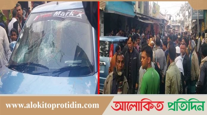 পলাশবাড়ীতে স্মৃতি এমপির বাসার সামনে গাড়ী ভাংচুর