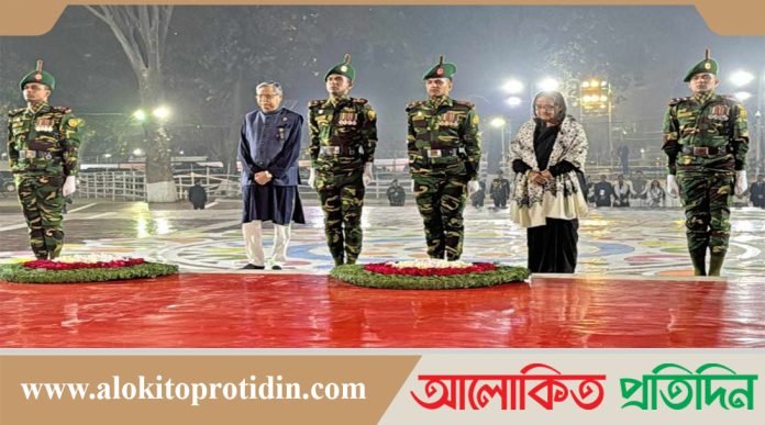 ভাষাশহীদদের প্রতি রাষ্ট্রপতি ও প্রধানমন্ত্রীর শ্রদ্ধা