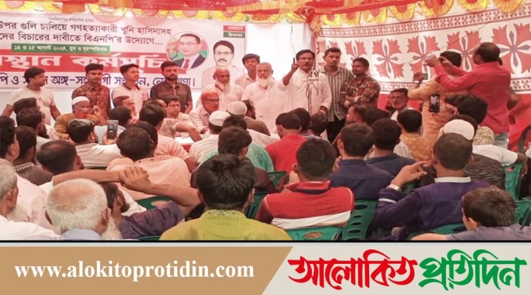কেন্দ্রীয় কর্মসূচির অংশ হিসেবে পূর্বধলায় বিএনপির অবস্থান কর্মসূচি 