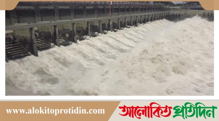 মুছাপুর রেগুলেটরের ২৩ টি গেট খোলা হয়েছে, দ্রুত নামছে পানি