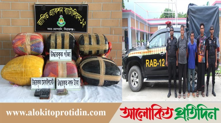বালির ট্রাক থেকে ৪৮ কেজি গাঁজা উদ্ধার ও ট্রাক জব্দ
