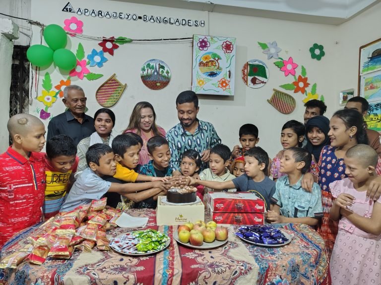 অপরাজেয় বাংলার সুবিধা বঞ্চিত শিশুদের নিয়ে অর্ণব’র জন্মদিন উদযাপন