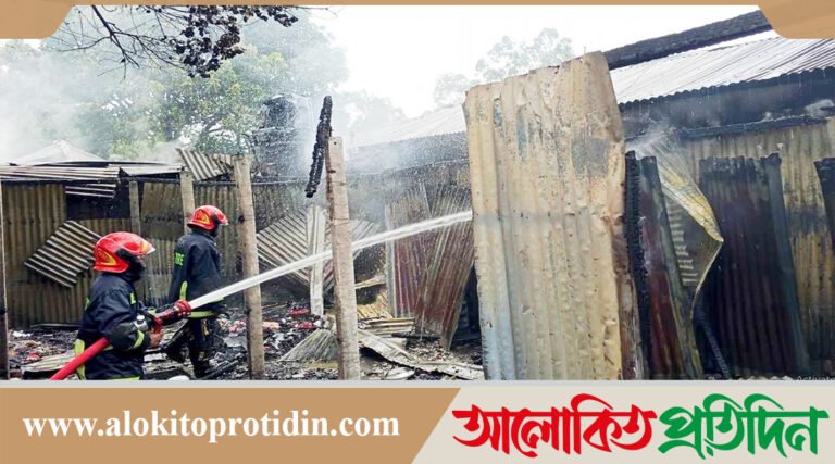 টাঙ্গাইলে যৌনপল্লী‌তে আগুন,১২ বসত ঘরসহ দোকান পুড়ে ছাই